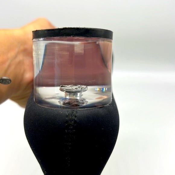 Zara - Black Polyester Sock Ankle Boots With Clear Laminated Heels Size 36 - Picture 16 of 16